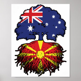 Macedonia Macedonian Australian Australia Tree Poster
