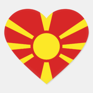 Macedonia (Macedonian) Flag Heart Sticker
