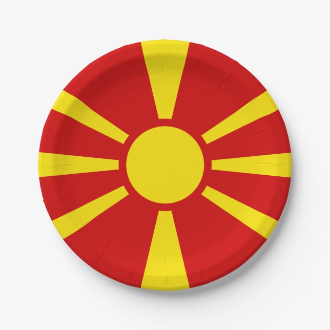 Macedonia (Macedonian) Flag Paper Plate (Front)