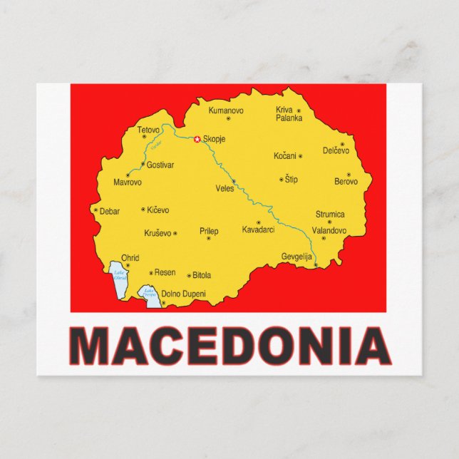 Macedonia Map Postcard (Front)