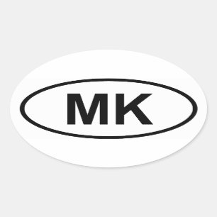 Macedonia "MK" Oval Sticker