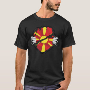 Macedonia Pure Roots Flag Black  T-Shirt