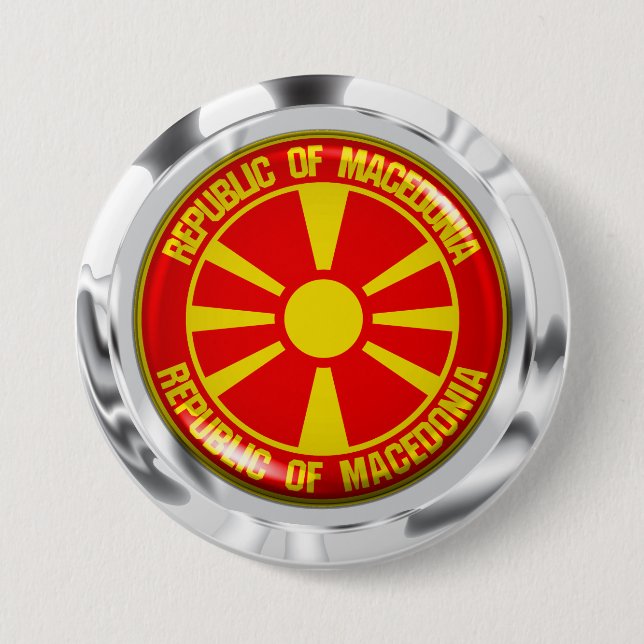 Macedonia Round Emblem 7.5 Cm Round Badge (Front)