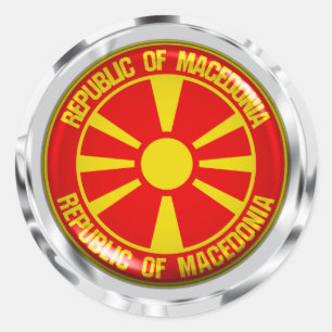 Macedonia Round Emblem Classic Round Sticker