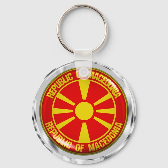 Macedonia Round Emblem Key Ring (Front)