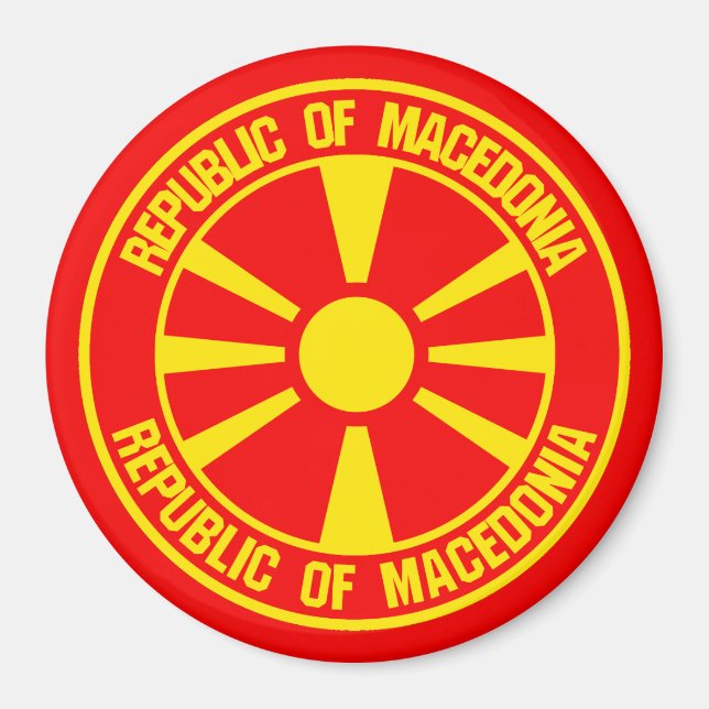 Macedonia Round Emblem Magnet (Front)