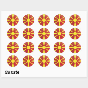 Macedonia  Round Icon Flag Classic Round Sticker