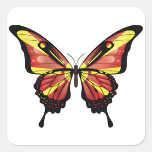 Macedonia Swallowtail Butterfly Flag Square Sticker
