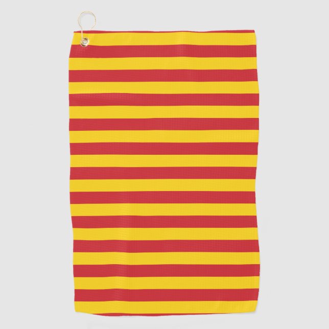 Macedonia Vietnam flag stripes country red green p Golf Towel (Front)