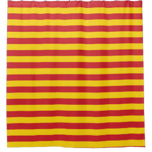 Macedonia Vietnam flag stripes country red green p Shower Curtain