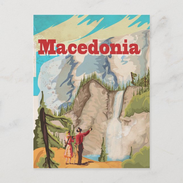 Macedonia Vintage Travel Poster Postcard (Front)