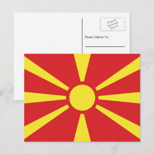 Macedonian Flag, Flag of North Macedonia Postcard