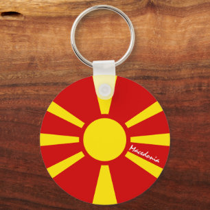 Macedonian Flag & Macedonia patriots / sports Key Ring