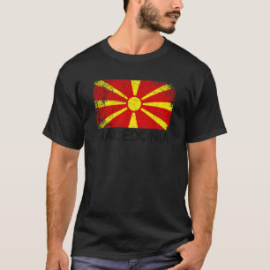 Macedonian Flag Vintage Made In Macedonia Gift T-Shirt