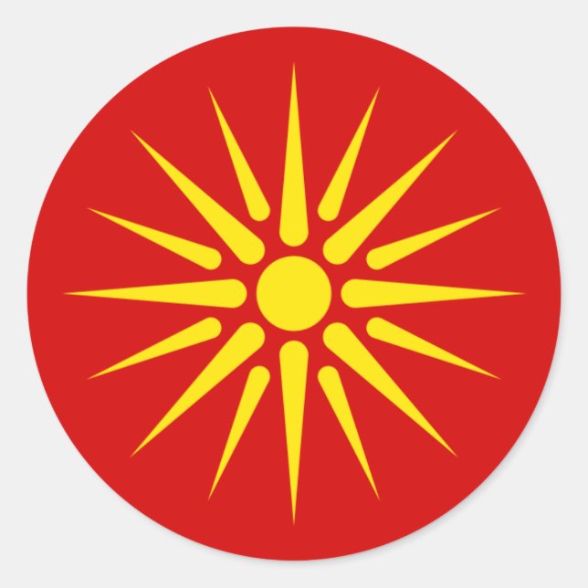 Macedonian Sun Знаме на Република Македонија Classic Round Sticker (Front)