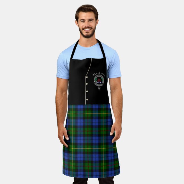 MacEwen Clan Badge & Tartan Kilt Apron (Worn)