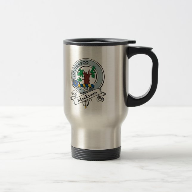 MacEwen Clan Badge Travel Mug (Right)