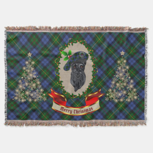 MacEwen/MacEwan Scottie Dog Christmas Throw Blanket