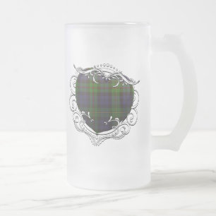 MacEwen Tartan Heart Frosted Glass Beer Mug