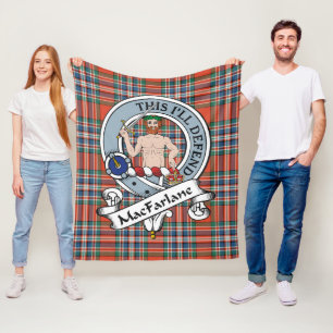 MacFarlane Ancient Clan Badge Tartan Plaid Fleece Blanket