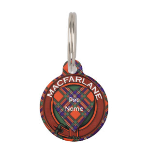 Macfarlane clan Plaid Scottish tartan Pet Tag