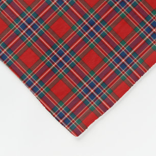 MacFarlane Clan Red and Royal Blue Tartan Fleece Blanket
