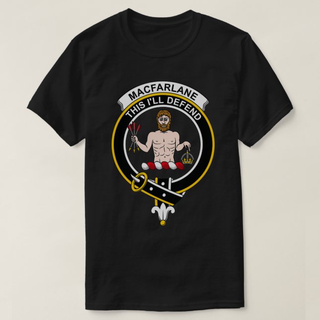 MacFarlane Crest Tartan Clan Scottish Clan T-Shirt (Design Front)