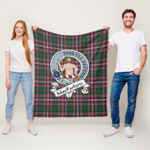 MacFarlane Hunting Ancient Clan Badge Tartan Plaid Fleece Blanket