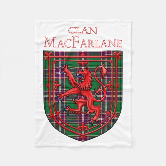 MacFarlane Hunting Tartan Scottish Plaid Fleece Blanket (Front)