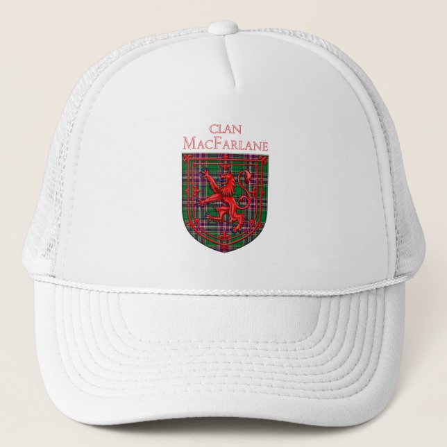 MacFarlane Hunting Tartan Scottish Plaid Trucker Hat (Front)