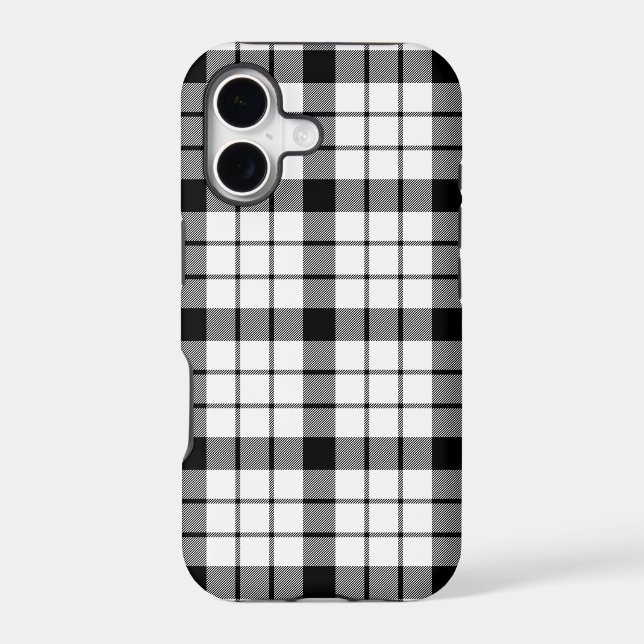 MacFarlane tartan black white plaid (Back)