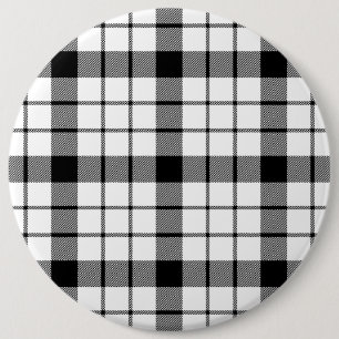 MacFarlane tartan black white plaid 6 Cm Round Badge