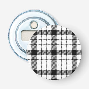 MacFarlane tartan black white plaid Bottle Opener