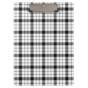 MacFarlane tartan black white plaid Clipboard
