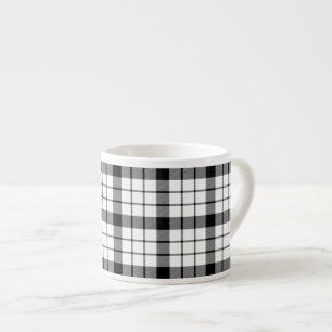 MacFarlane tartan black white plaid Espresso Cup