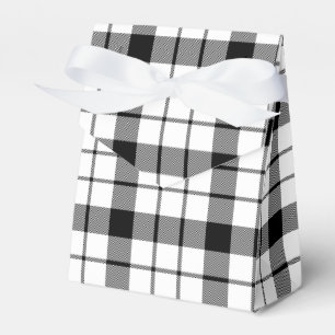MacFarlane tartan black white plaid Favour Box