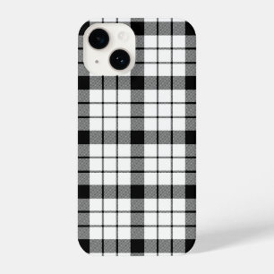 MacFarlane tartan black white plaid iPhone 14 Case