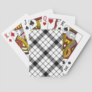 MacFarlane tartan black white plaid Playing Cards