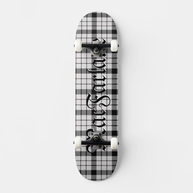MacFarlane Tartan Plaid Pattern Red Skateboard (Front)