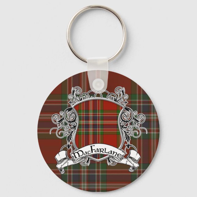 MacFarlane Tartan Shield Key Ring (Front)