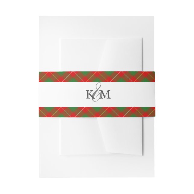 Macfie MacPhie Clan Tartan Scottish Plaid Invitation Belly Band (Front Example)
