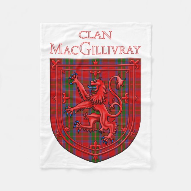 MacGillivray Tartan Scottish Plaid Lion Rampant Fleece Blanket (Front)