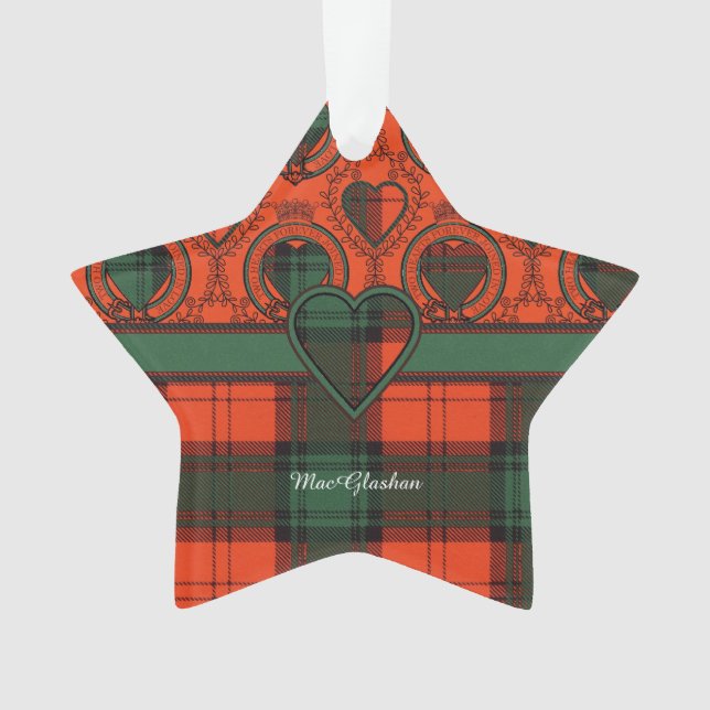 MacGlashan clan Plaid Scottish kilt tartan Ornament (Front)