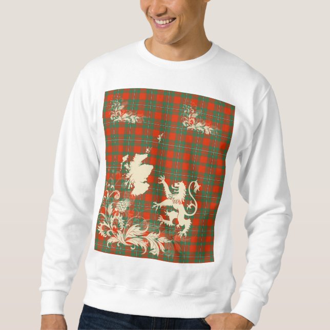 MacGregor Ancient Tartan Scotland Lion Map Art Sweatshirt (Front)