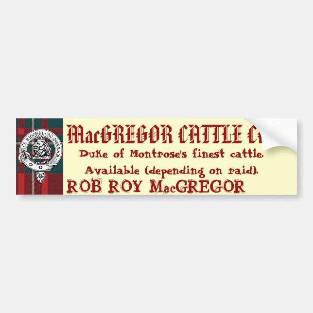 MacGREGOR CATTLE CO. Available (Depending On Raid) Bumper Sticker (Front)