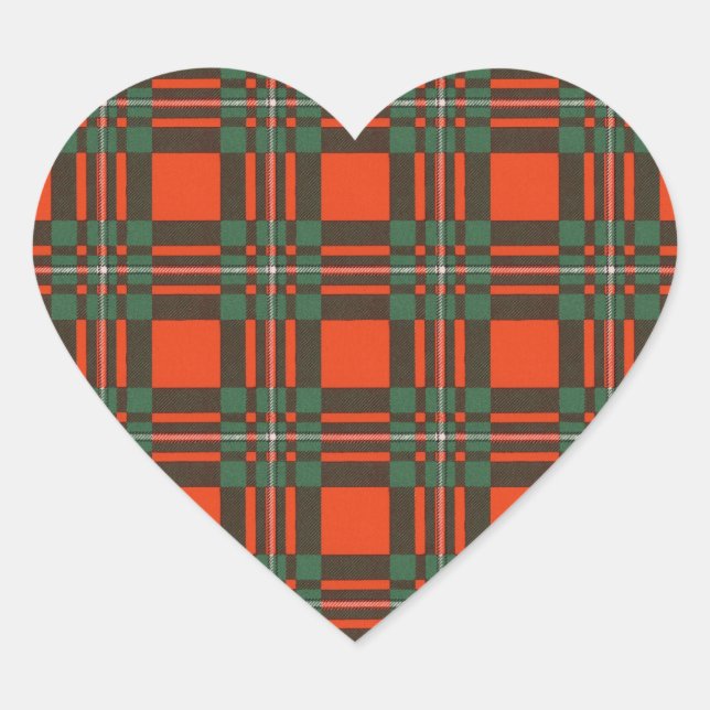Macgregor clan Plaid Scottish tartan Heart Sticker (Front)