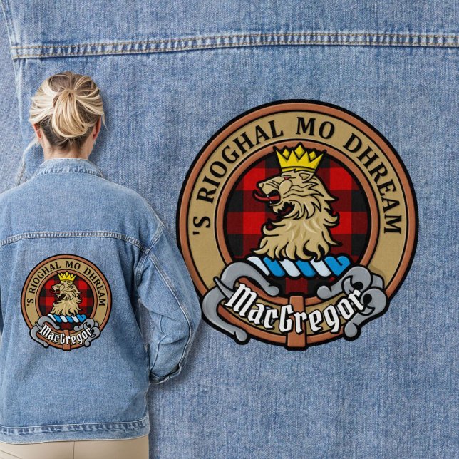 MacGregor Crest over Rob Roy Tartan Denim Jacket (Creator Uploaded)