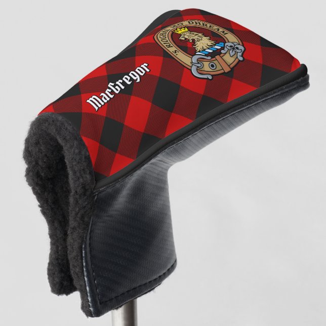 MacGregor Crest over Rob Roy Tartan Golf Head Cover (3/4 Front)