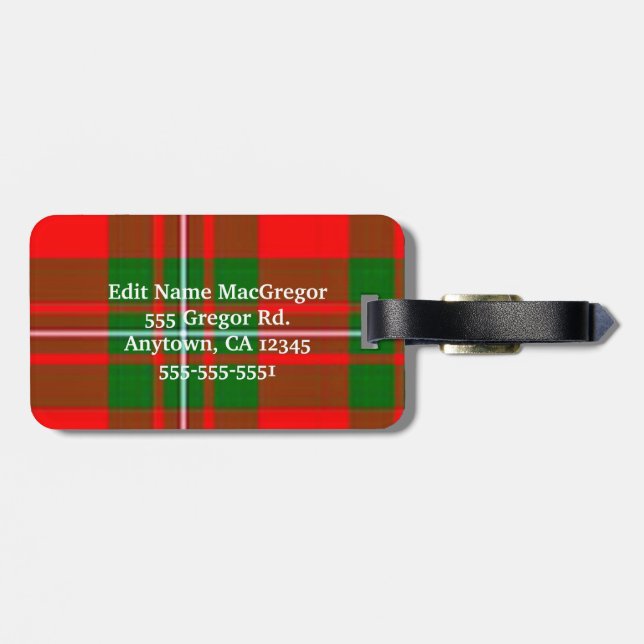 MacGregor Luggage Tag Please customise information (Back Horizontal)