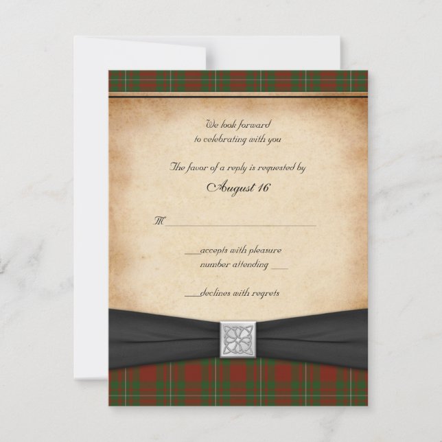 MacGregor of Cardney Wedding Reply Card (Front)